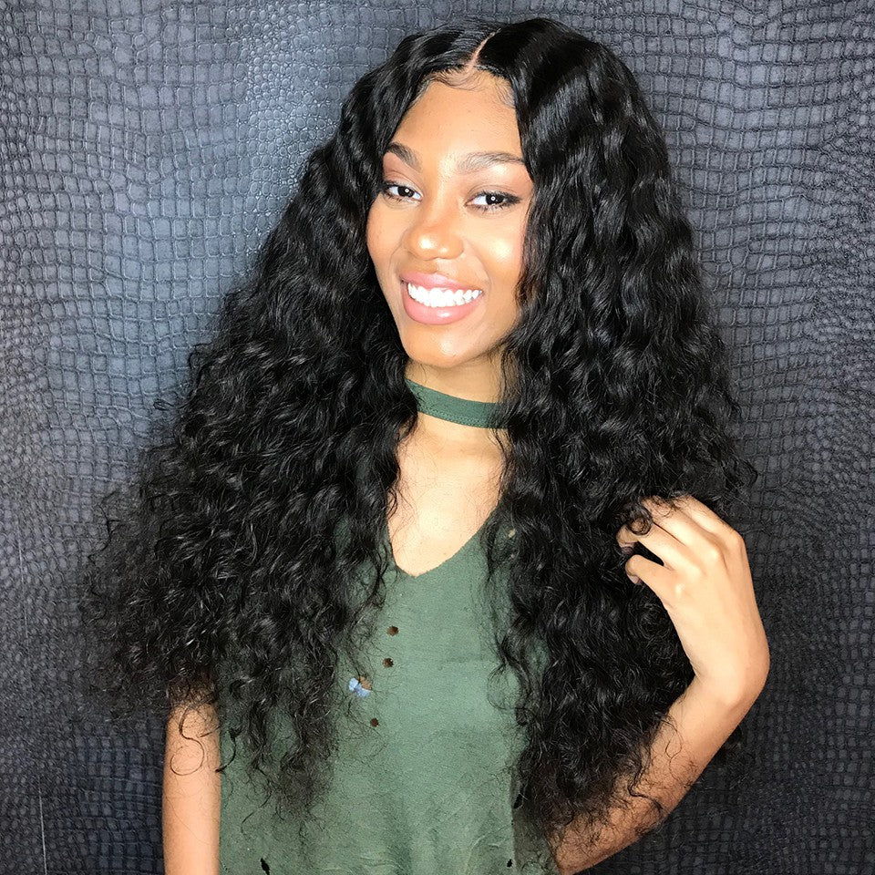  Hair Black Bundles Wavy Wig Color Brazilian Weave Bundles Hair  Hair Natural 360 Wig with (AU, One Size) : Beauty & Personal Care