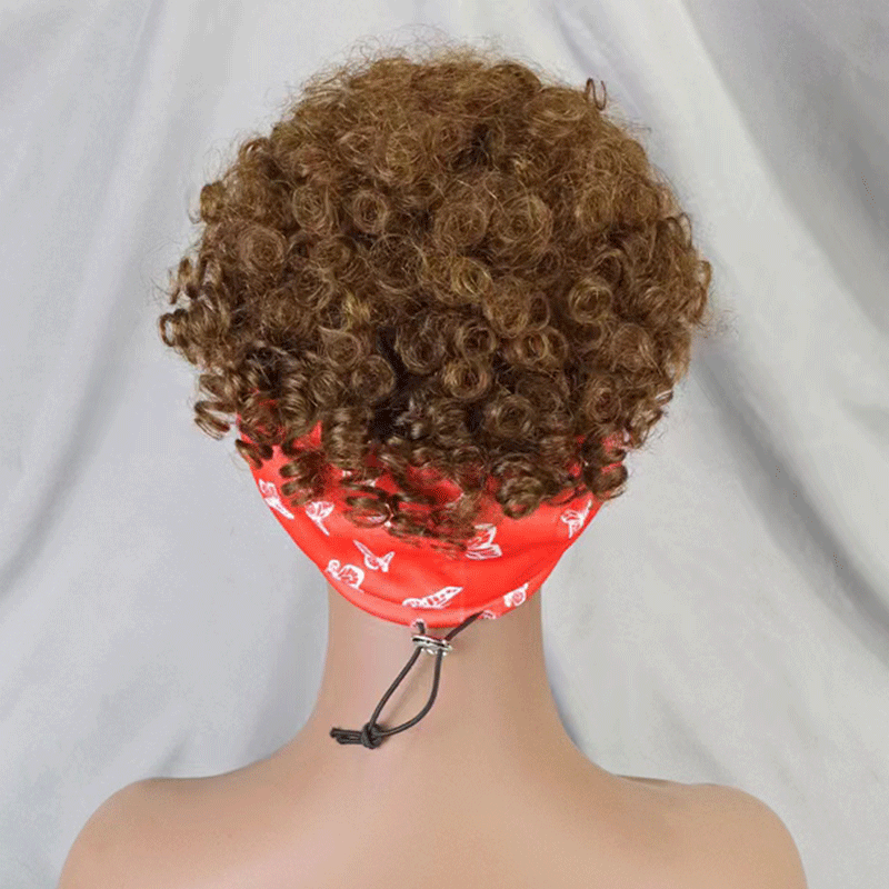 Glueless 3s Throw & Go Bob Headband With Bangs Curly Wig