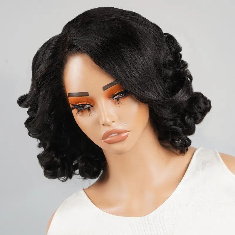 13x4 Bouncy Bob Rose Curly Lace Front Human Hair Wig - SHINE HAIR WIG