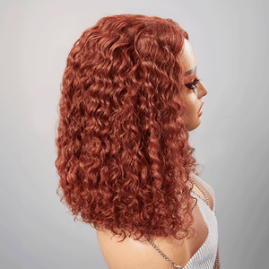 9x6 Glueless Glamor Red Brown Bob Curly Wig