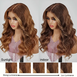 9x6 Glueless Honey Brown 3s Installation Glueless Wave Wig