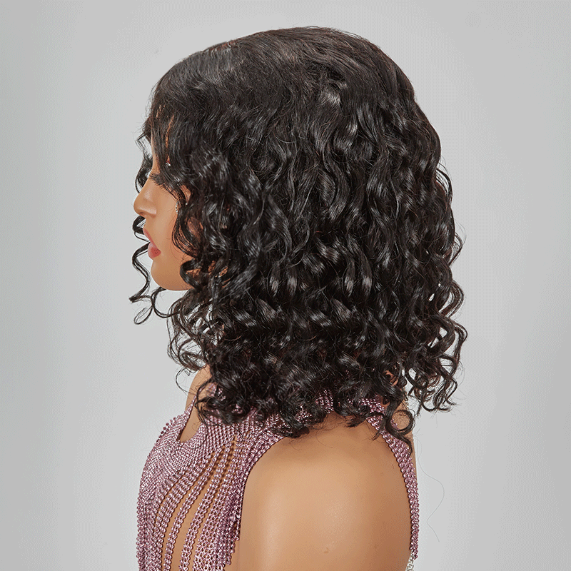 9x6 Glueless Trendy Short Cut Bob Water Wave Wig