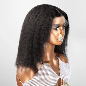 13x4 Afro Kinky Straight Minimalist Bob Lace Front Human Hair Wig