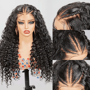 13x4 Pre-braid Curly Glueless Lace Frontal Wig