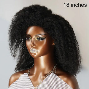 13x4 Glueless Kinky Edges Kinky Curly Frontal Wig 2 Styles