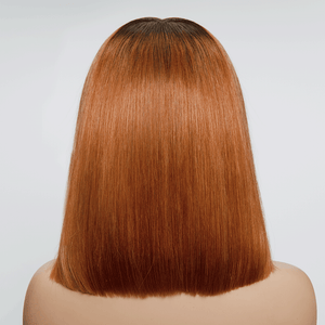 9x6 Glueless Ginger Ombre Blunt Cut Smooth Bob Wig