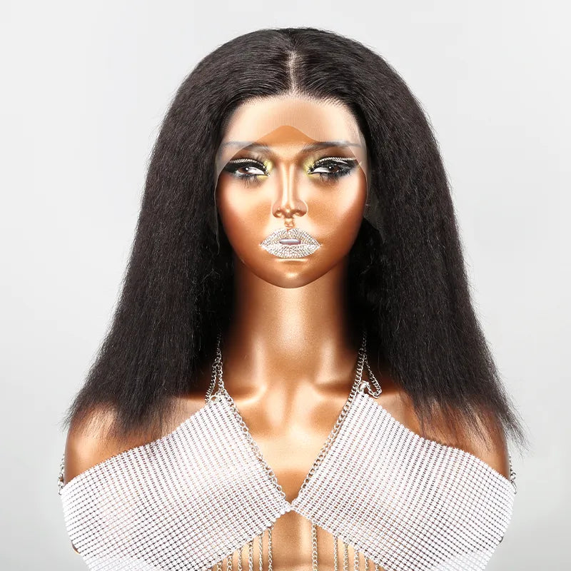 13x4 Afro Kinky Straight Minimalist Bob Lace Front Human Hair Wig