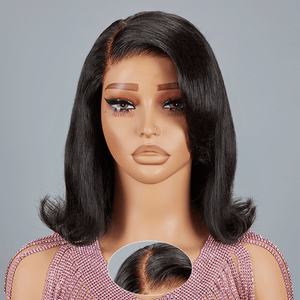 9x6 Cute Glueless Cut Layered Bob Wig Wavy