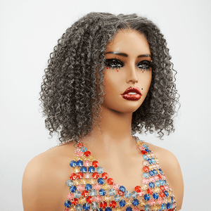 hj weave beauty salt and pepper grey bob wig glueless wig