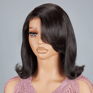 9x6 Cute Glueless Cut Layered Bob Wig Wavy