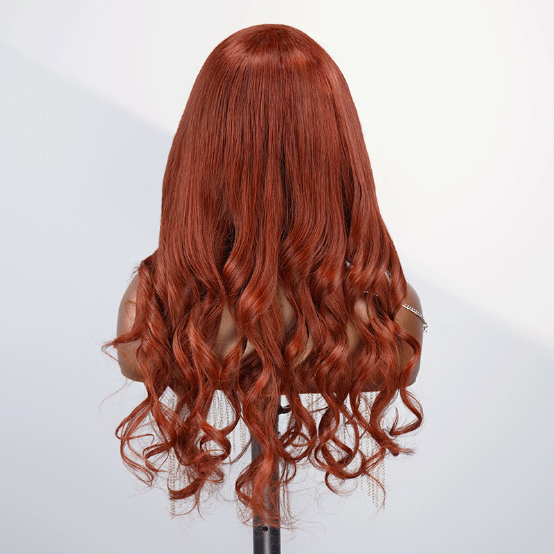 9x6 Glueless Reddish Brown Color Body Wave Wig