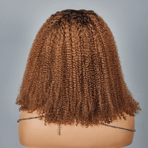 9x6 Glueless Ombre Honey Brown Bob Kinky Curly Wig