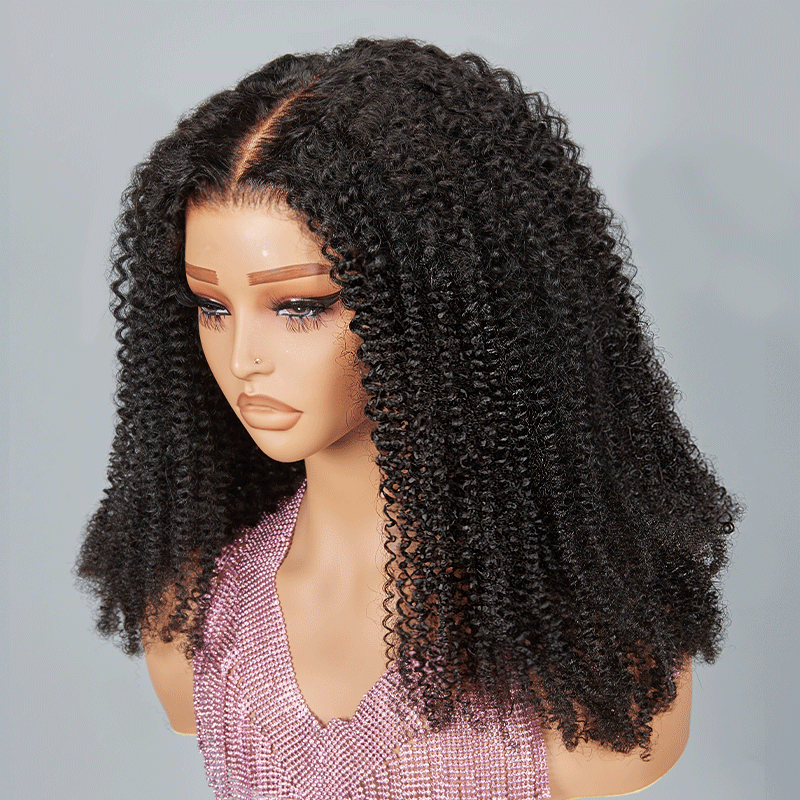 9x6 Glueless Kinky Curly Lace Pre-Cut Glueless Wig