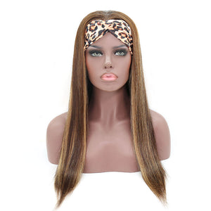 Headband Wig 4/27 Fall Color Highlight Straight 180% Density