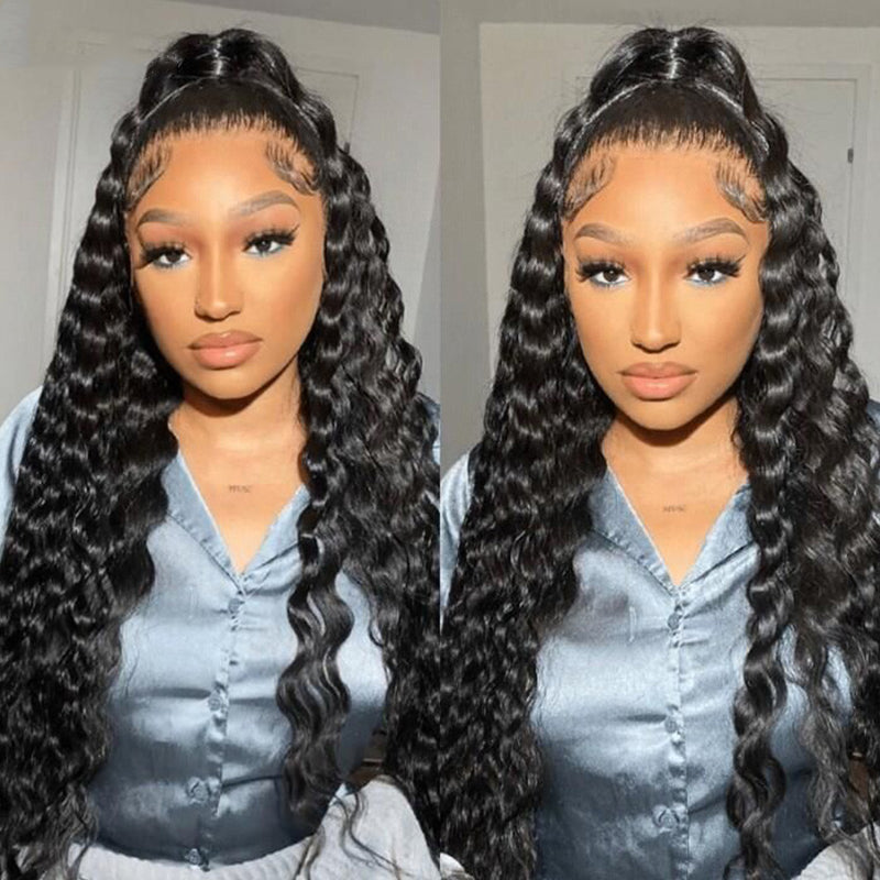 Deep Curly 360 Lace Frontal Wig Natural Color Pre-Plucked With Baby Ha –  HJweavebeautyhair